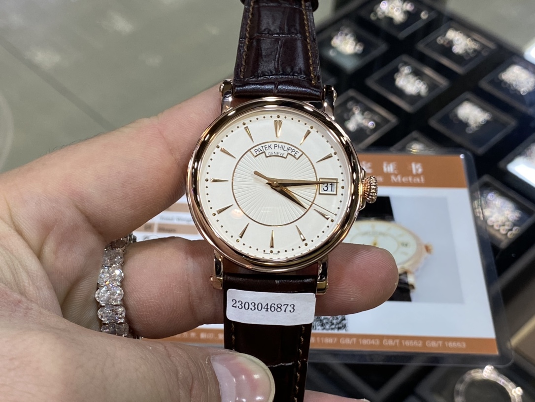 Patek Philippe Calatrava 5153R-001 18K Gold Plated Silver Dial Swiss 1:1 Grade Watch - Image 4
