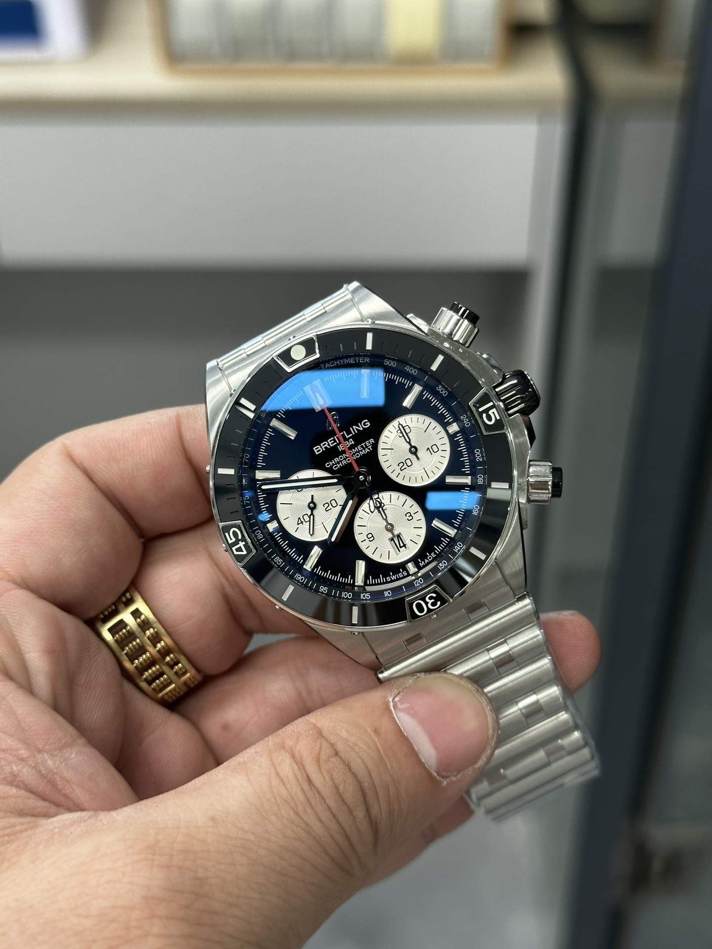 Breitling Super Chronomat B01 44mm Blue Dial Swiss 1:1 Grade Watch - Image 2