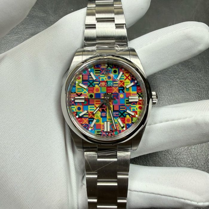 Rolex Oyster Perpetual Jubilee Motif Multicoloured Dial Swiss 1:1 Grade Watch