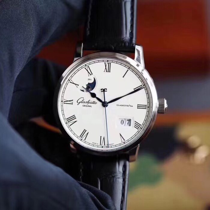 Glashütte Original Senator Panorama Date Moon Phase 40mm White Dial Swiss 1:1 Grade Watch