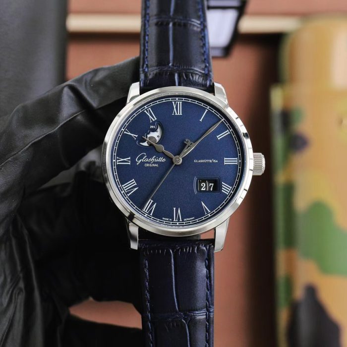 Glashütte Original Senator Panorama Date Moon Phase 40mm Blue Dial Swiss 1:1 Grade Watch
