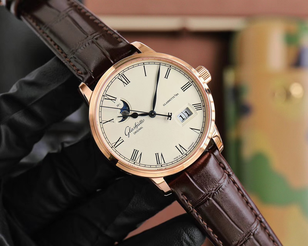Glashütte Original Senator Excellence Panorama Date Moon Phase Red Gold Swiss 1:1 Grade Watch - Image 2