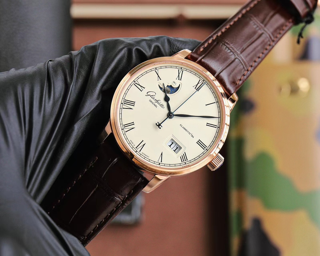 Glashütte Original Senator Excellence Panorama Date Moon Phase Red Gold Swiss 1:1 Grade Watch - Image 3