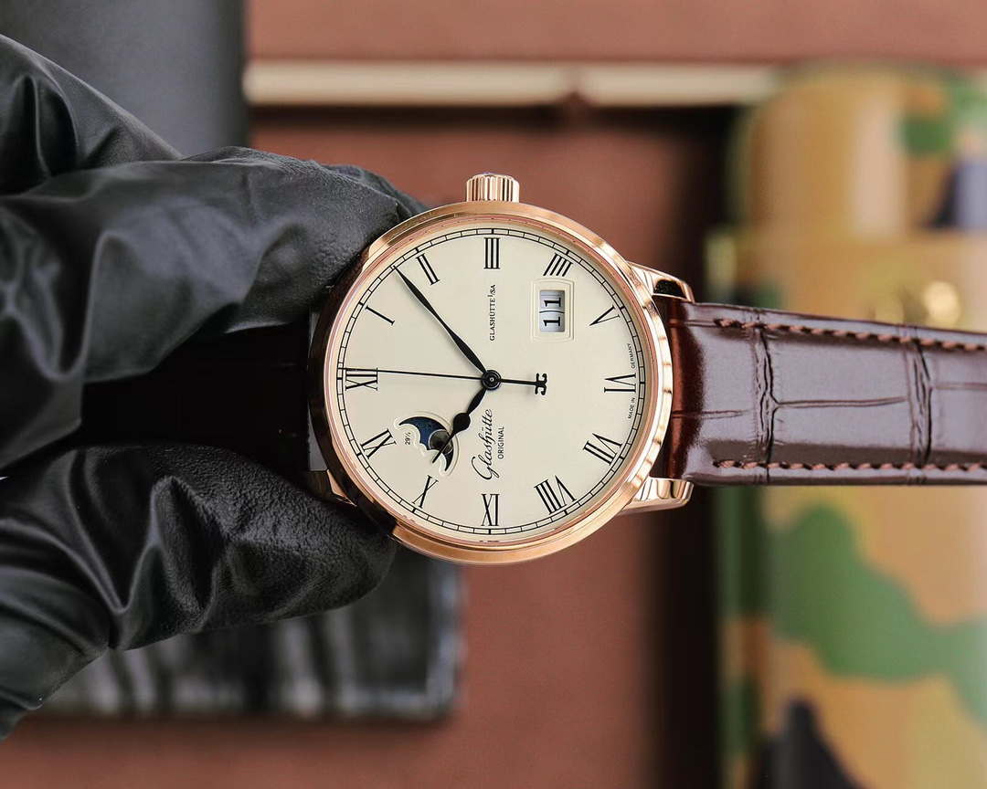 Glashütte Original Senator Excellence Panorama Date Moon Phase Red Gold Swiss 1:1 Grade Watch - Image 4