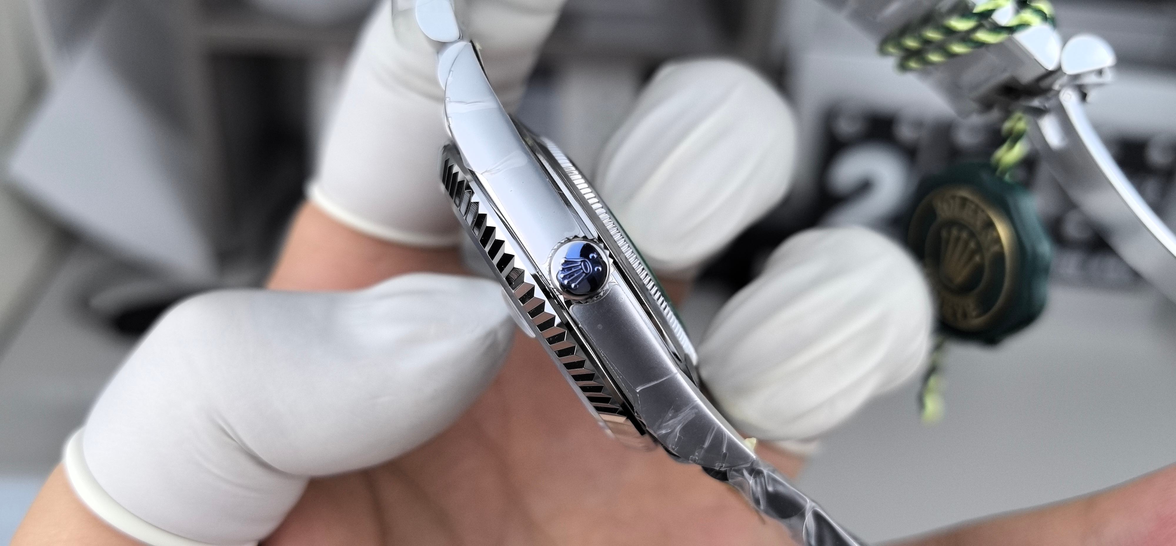 Rolex Day-Date 40 Platinum Ice Blue Diamond Dial Swiss 1:1 Grade Watch - Image 4