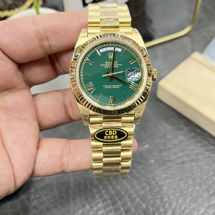 Rolex Day-Date 40 Yellow Gold Green Dial Swiss 1:1 Grade Watch