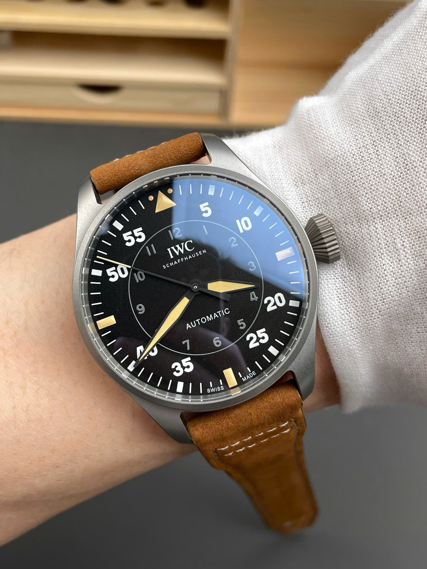 IWC Big Pilot’s Watch 43 Spitfire Titanium Swiss 1:1 Grade Watch - Image 8