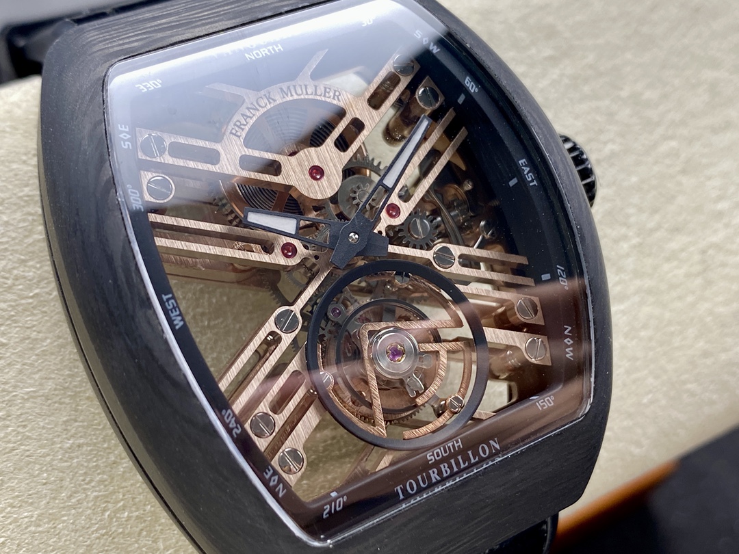 Franck Muller Vanguard Skeleton Tourbillon Carbon Fiber Swiss 1:1 Grade Watch