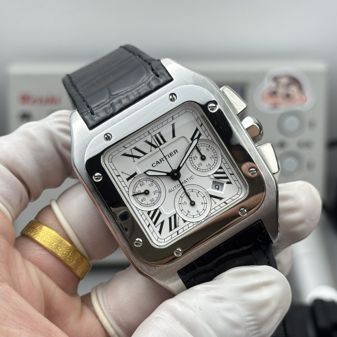 Cartier Santos 100 XL Chronograph Swiss 1:1 Grade Watch - Image 3