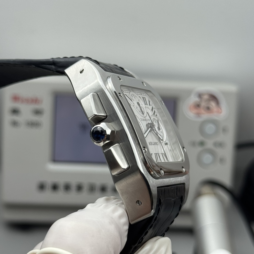 Cartier Santos 100 XL Chronograph Swiss 1:1 Grade Watch - Image 7