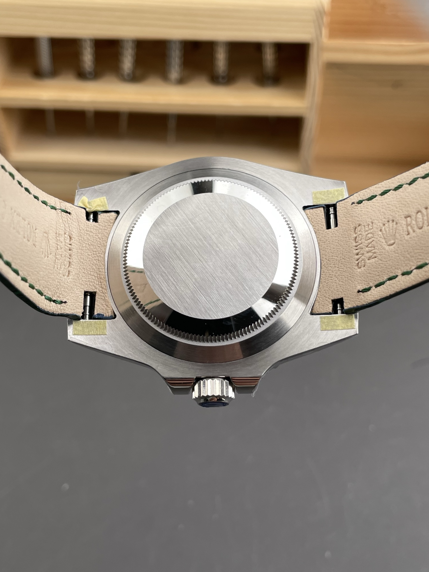 Rolex Submariner Green Dial Leather Strap Swiss 1:1 Grade Watch - Image 5