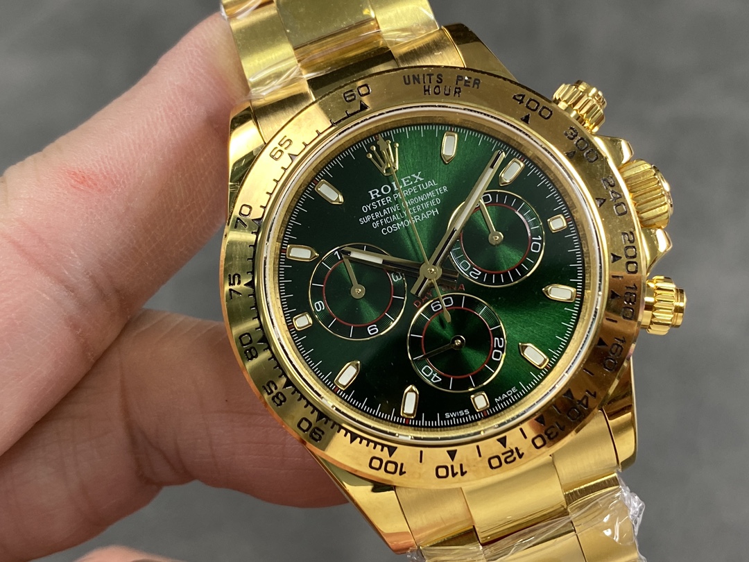 Rolex Cosmograph Daytona “John Mayer” Yellow Gold Green Dial Swiss 1:1 Grade Watch - Image 2