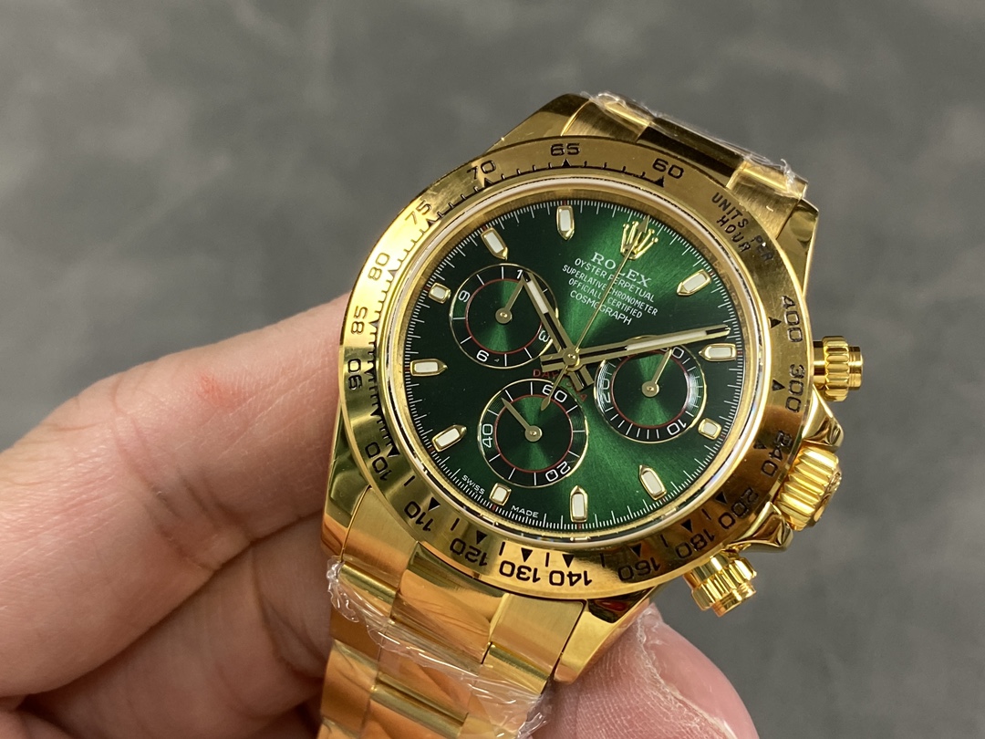 Rolex Cosmograph Daytona “John Mayer” Yellow Gold Green Dial Swiss 1:1 Grade Watch - Image 3