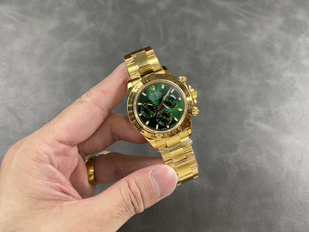 Rolex Cosmograph Daytona “John Mayer” Yellow Gold Green Dial Swiss 1:1 Grade Watch - Image 4