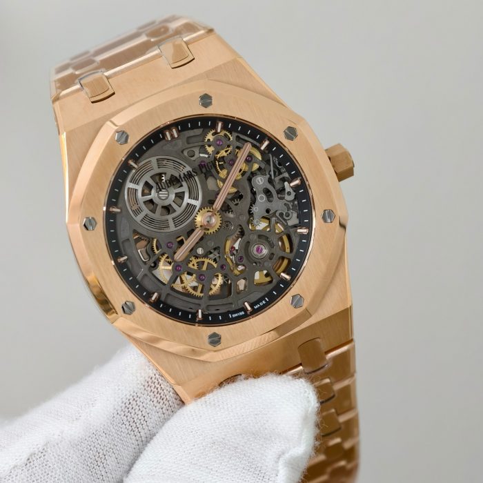 Audemars Piguet Royal Oak Jumbo Extra-Thin Openworked Rose Gold 50th Anniversary Swiss 1:1 Grade Watch