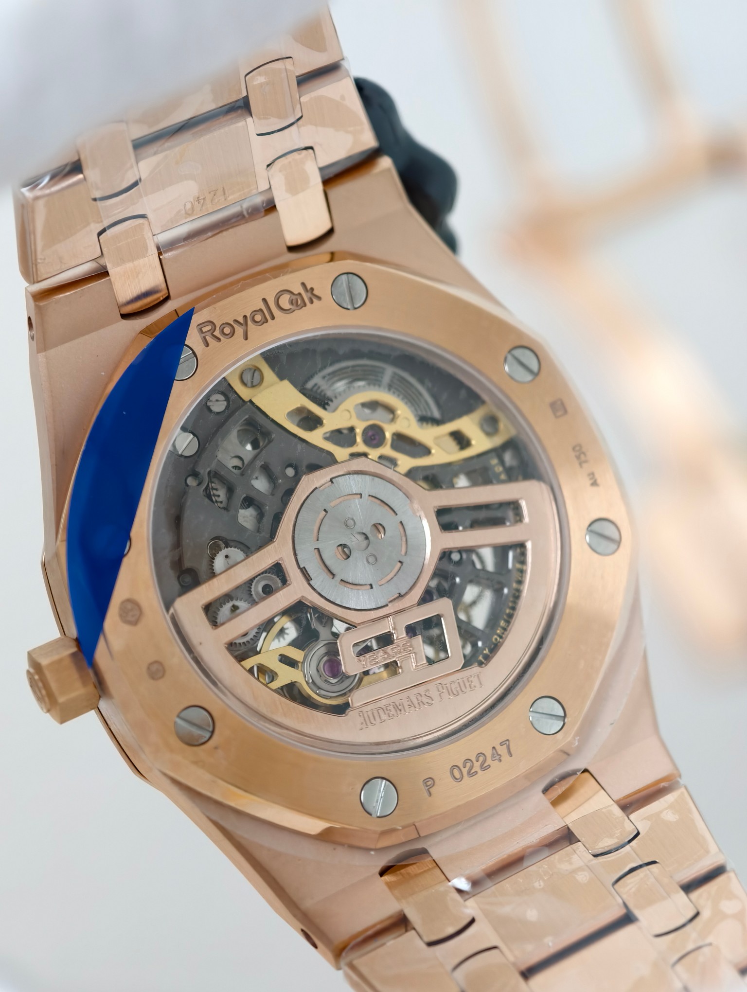 Audemars Piguet Royal Oak Jumbo Extra-Thin Openworked Rose Gold 50th Anniversary Swiss 1:1 Grade Watch - Image 6