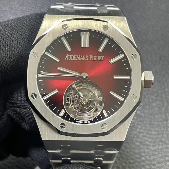 Audemars Piguet Royal Oak Selfwinding Flying Tourbillon Burgundy Dial Swiss 1:1 Grade Watch