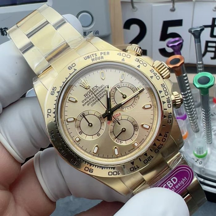 Rolex Cosmograph Daytona Yellow Gold Golden Dial Swiss 1:1 Grade Watch
