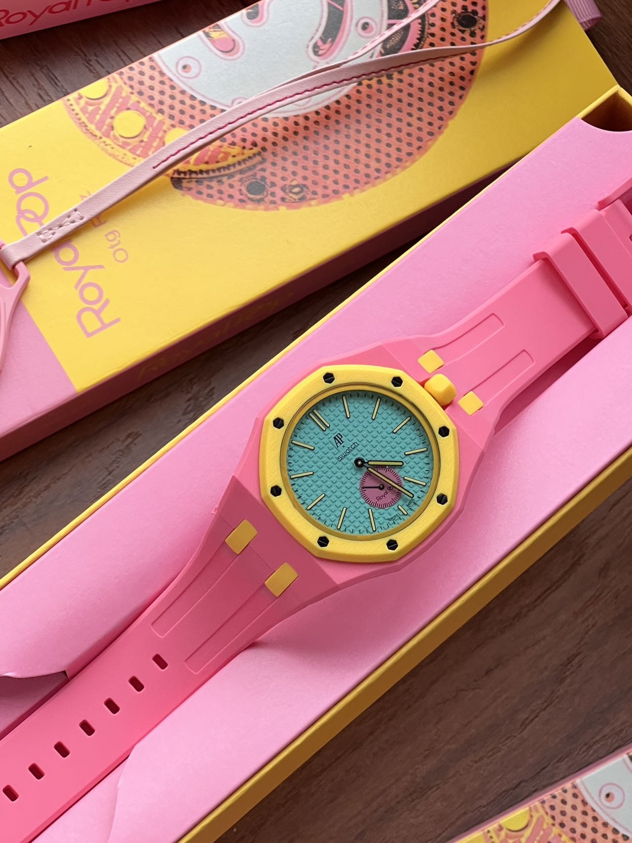 AP x Swatch Royal Pop “Otg Roz” Bioceramic Swiss 1:1 Grade Watch - Image 2
