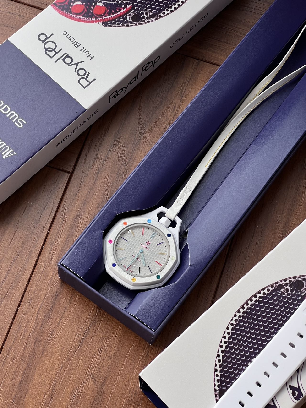 AP x Swatch Royal Pop “Huit Blanc” Bioceramic Swiss 1:1 Grade Watch - Image 4