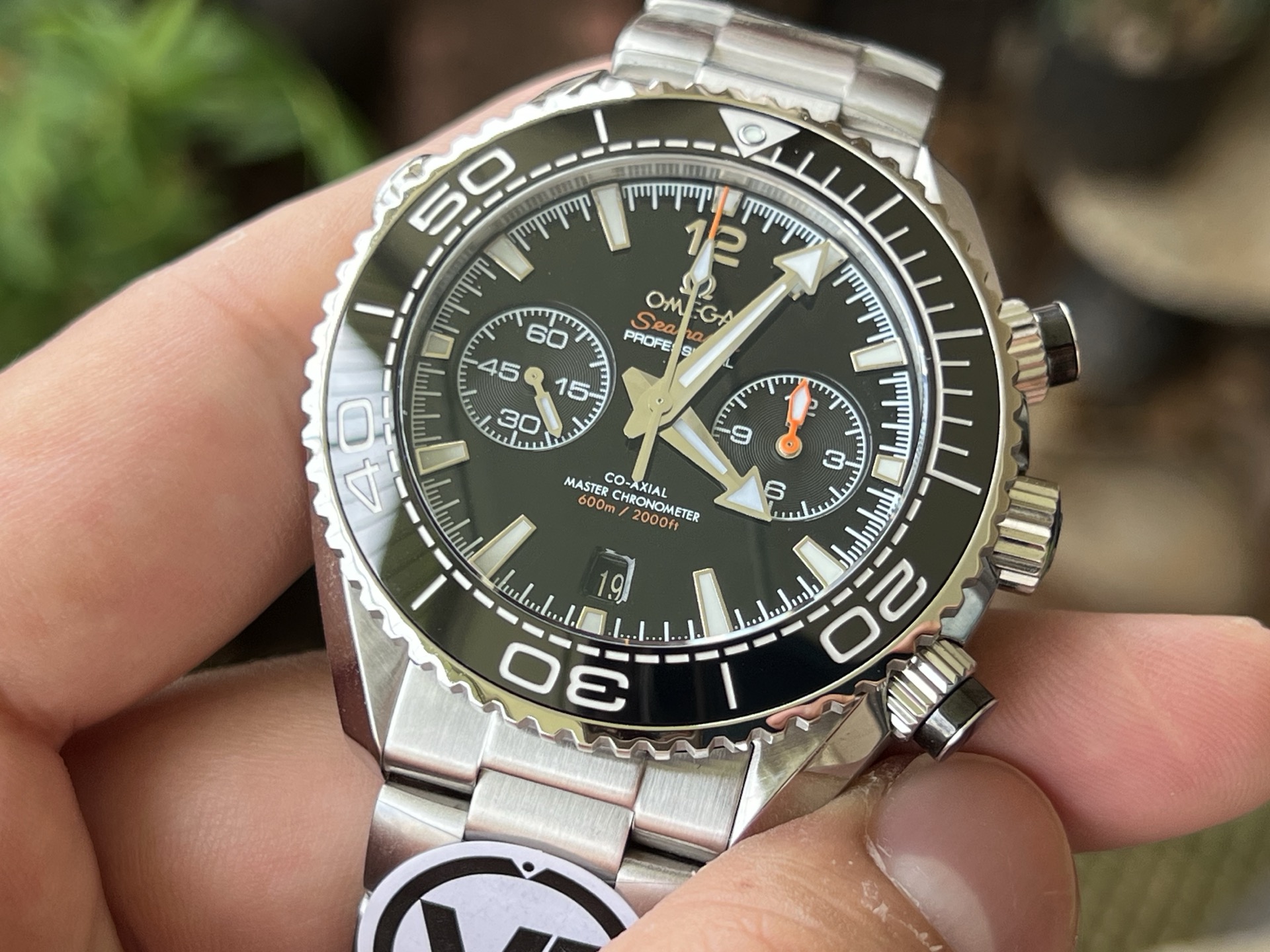 Omega Seamaster Planet Ocean 600M Co-Axial Master Chronometer Chronograph Black Dial Black Bezel Swiss 1:1 Grade Watch - Image 4