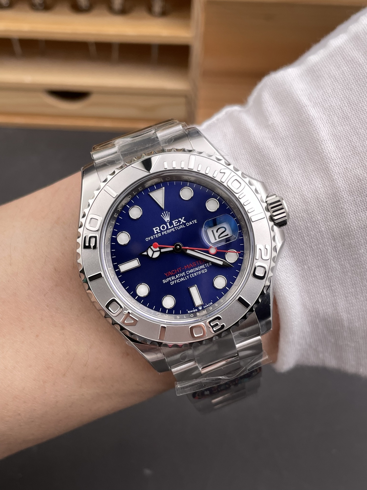 Rolex Yacht-Master 40 Blue Dial Red Second Hand Swiss 1:1 Grade Watch - Image 9