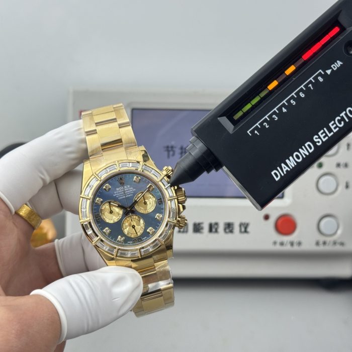 Rolex Daytona PPM Factory Custom Golden Moissanite Diamond Swiss 1:1 Grade Watch