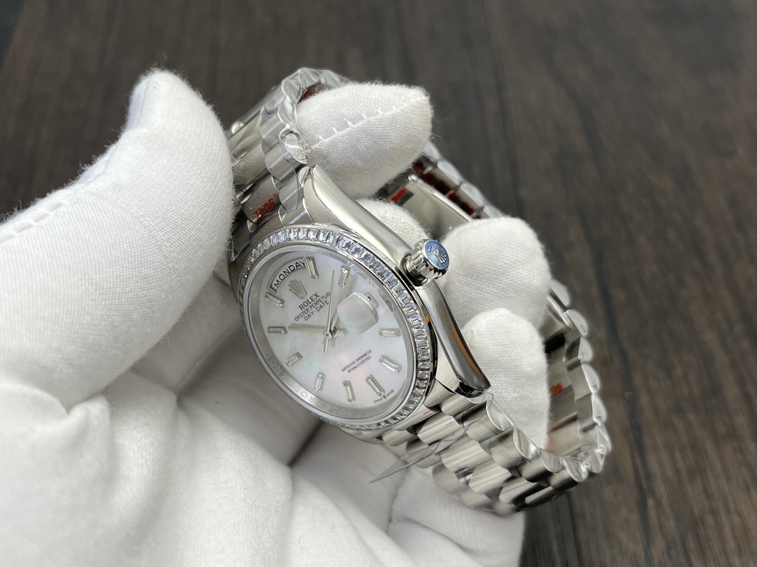 Rolex Day-Date 36mm Mother of Pearl Dial Swiss 1:1 Grade Watch - Image 6
