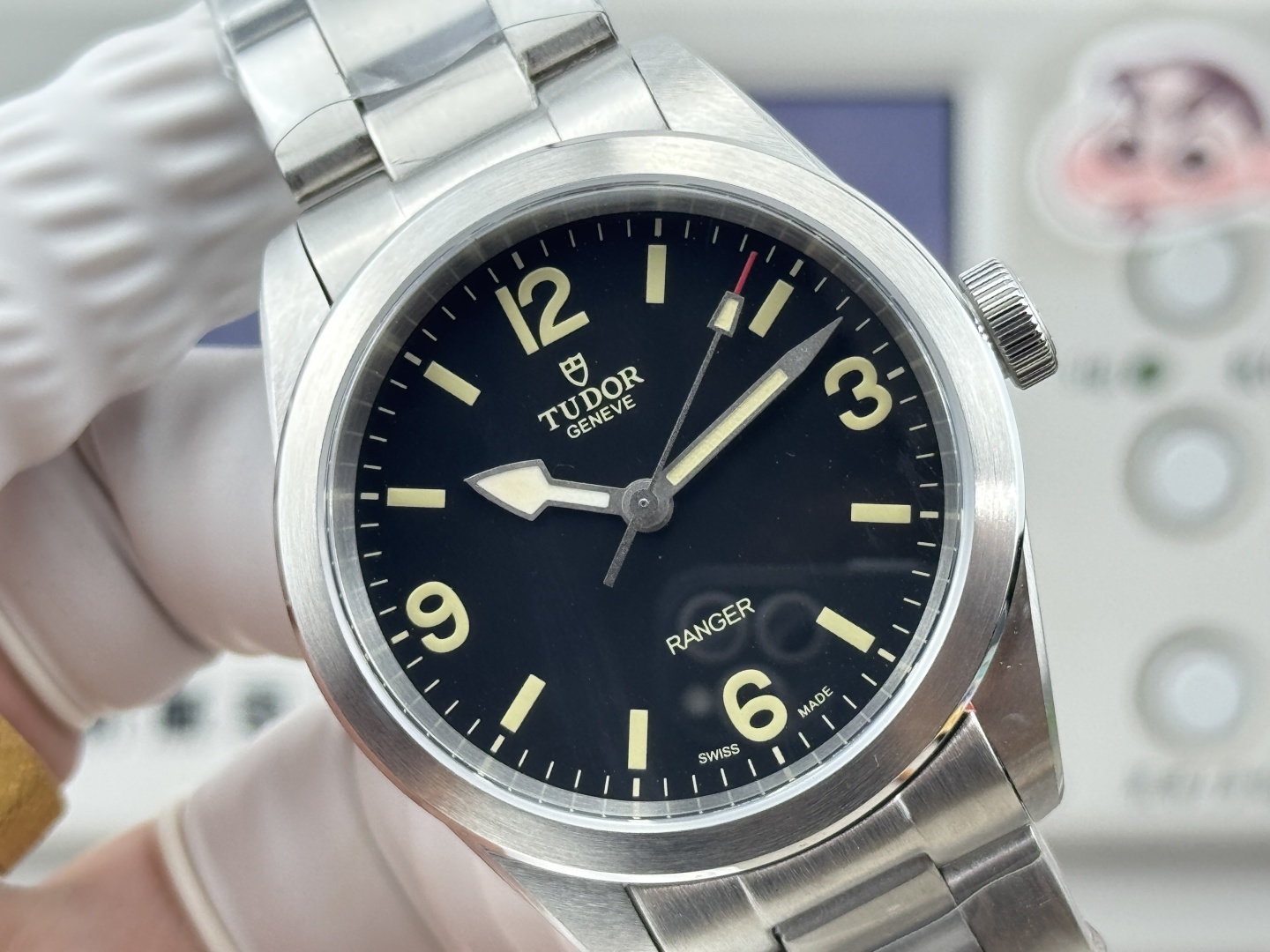 Tudor Ranger 39mm Black Domed Dial Stainless Steel Bracelet Swiss 1:1 Grade Watch - Image 5